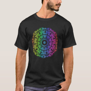 Rainbow Mandala Rosette Blume Geometric Yoga Vibe T-Shirt