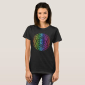 Rainbow Mandala Rosette Flower Geometry Yoga Vibe  T-Shirt (Vorne ganz)