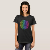 Rainbow Mandala Rosette Flower Geometry Yoga Vibe T-Shirt (Vorne ganz)