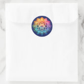 Rainbow mandala runder aufkleber (Tasche)