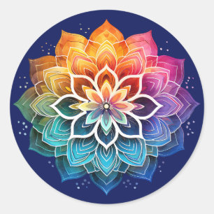 Rainbow mandala runder aufkleber