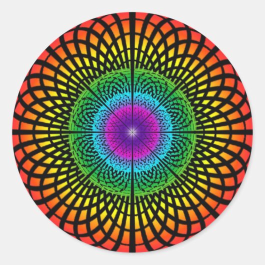 Rainbow Mandala Sticker (Vorderseite)
