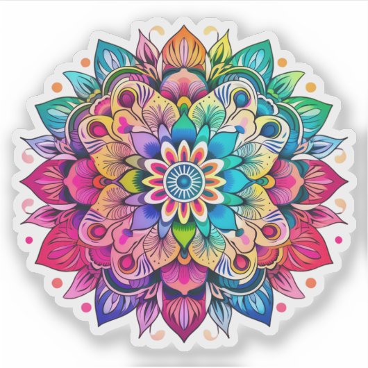 Rainbow Mandala Vinyl Aufkleber (Vorderseite)