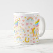 Rainbow Mane Horses Coffee Mug — Cooper & Cody Jumbo-Tasse (Vorderseite Rechts)