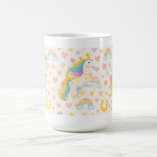 Rainbow Mane Horses Coffee Mug — Cooper & Cody Kaffeetasse (Mittel)