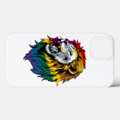 Rainbow Mane Roaring Lion LGBTQ+ Prix iPhone Case (Rückseite (Horizontal))