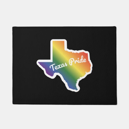 Rainbow Map Texas Design für stolze LGBT+ Texan Fußmatte (Vorderseite)