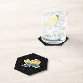 Rainbow Map Texas Design für stolze LGBT+ Texan Untersetzer (Vor Ort)