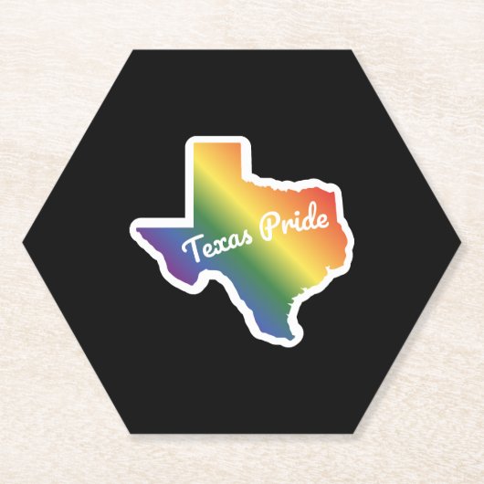 Rainbow Map Texas Design für stolze LGBT+ Texan Untersetzer (Vorderseite)