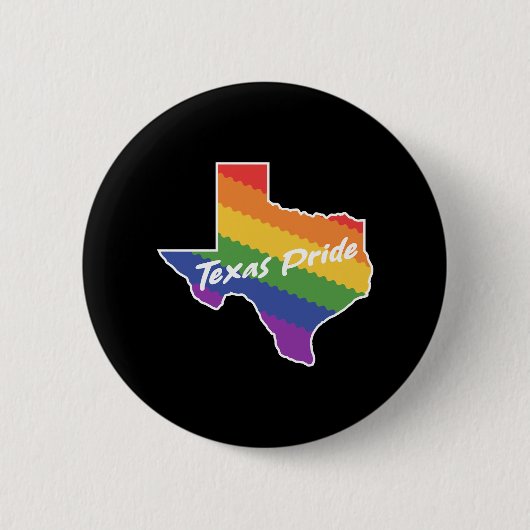 Rainbow Map Texas Design für stolze LGBT+ Texaner Button (Vorderseite)