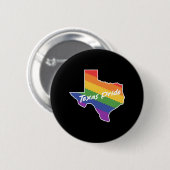 Rainbow Map Texas Design für stolze LGBT+ Texaner Button (Vorne & Hinten)