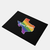 Rainbow Map Texas Design für stolze LGBT+ Texaner Fußmatte (Schrägansicht)