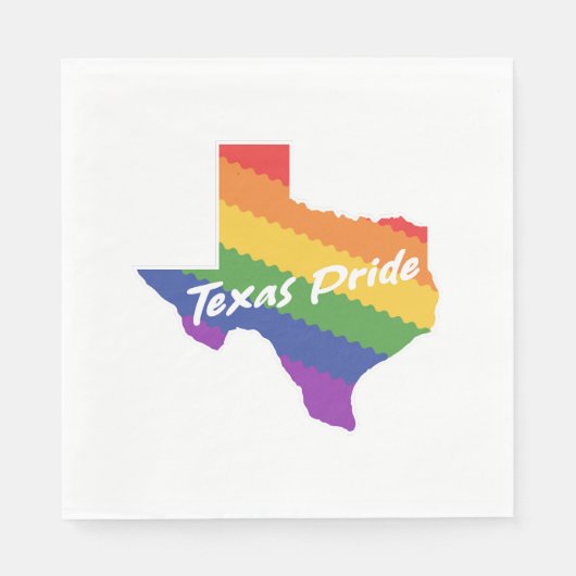 Rainbow Map Texas Design für stolze LGBT+ Texaner Serviette (Vorderseite)