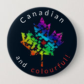 Rainbow Maple Leaf Mosaik Colorful Kanada Button (Vorderseite)
