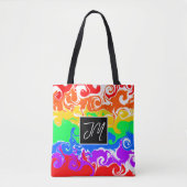 Rainbow Marble Fluid Art Tasche (Vorderseite)