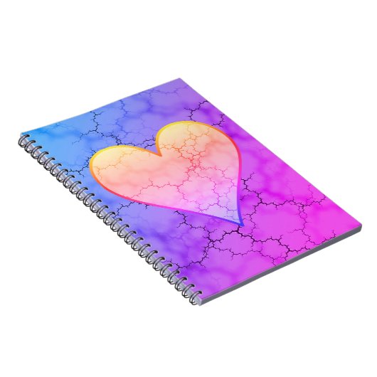 Rainbow Marble Heart Notebook Notizblock (Rechte Seite)