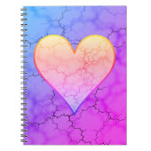Rainbow Marble Heart Notebook Notizblock (Vorderseite)
