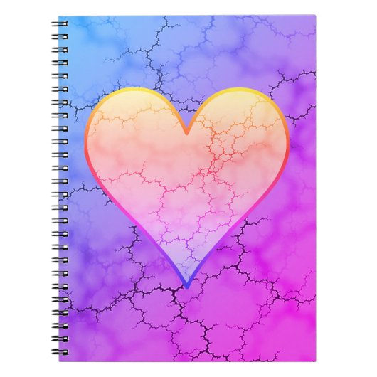 Rainbow Marble Heart Notebook Notizblock (Vorderseite)