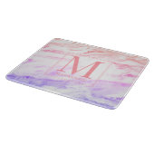 Rainbow Marble Metallic Monogram Schneidebrett (Ecke)