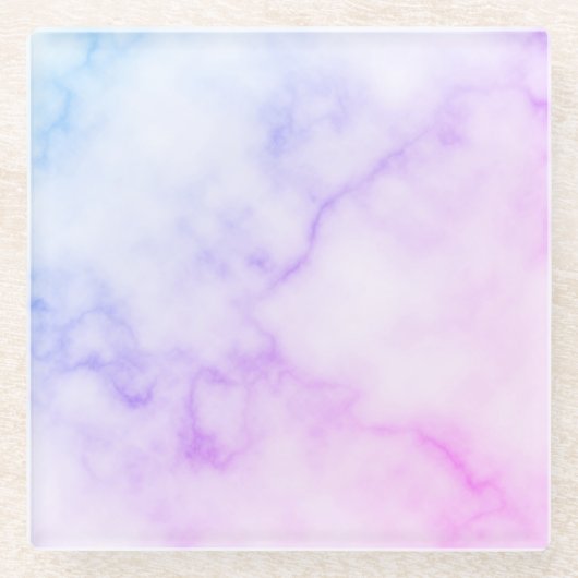 Rainbow Marble Muster Glasuntersetzer (Vorderseite)