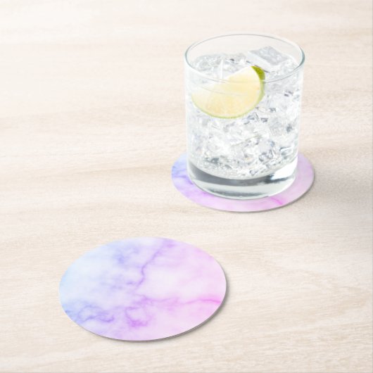 Rainbow Marble Muster Runder Pappuntersetzer (Vor Ort)