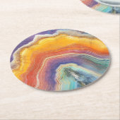 Rainbow Marble Muster Runder Pappuntersetzer (Angewinkelt)