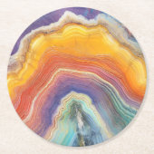 Rainbow Marble Muster Runder Pappuntersetzer (Vorderseite)