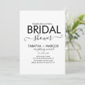 Rainbow Marble Pattern Script-Brautparty Einladung (Stehend Vorderseite)