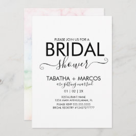 Rainbow Marble Pattern Script-Brautparty Einladung