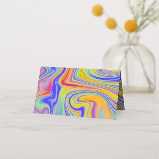 Rainbow Marble Platzkarte oder Escort Card (Rückseite)