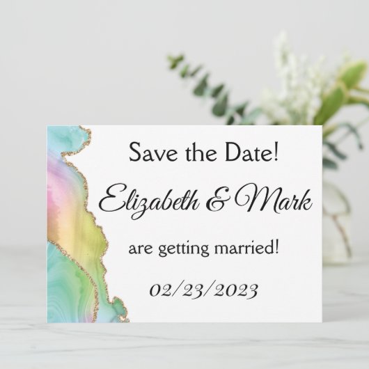 Rainbow Marble Postkarte (Stehend Vorderseite)