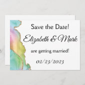 Rainbow Marble Postkarte (Vorne/Hinten)