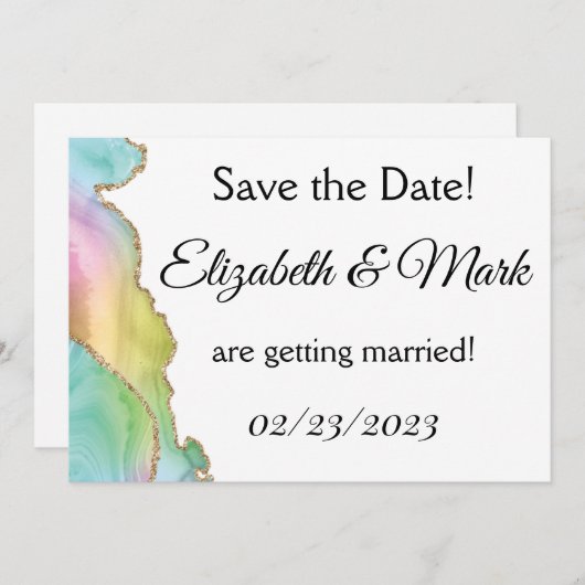 Rainbow Marble Postkarte (Vorne/Hinten)