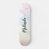 Rainbow Marble Skateboard Deck Personalisierter Na (Vorderseite)