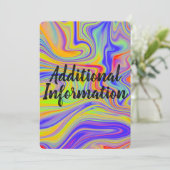 Rainbow Marble zusätzliche Info-Karte Einladung (Stehend Vorderseite)