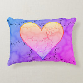 Rainbow Marbled Heart Dekokissen