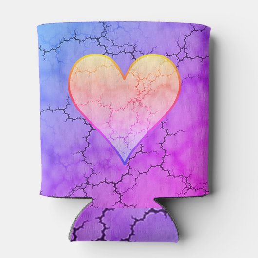 Rainbow Marbled Heart Dosenkühler (Rückseite)