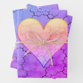 Rainbow Marbled Heart Geschenkpapier Set (Beispiel)