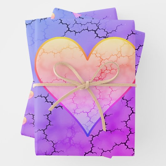 Rainbow Marbled Heart Geschenkpapier Set (Beispiel)