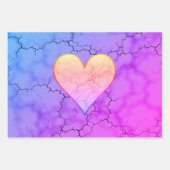 Rainbow Marbled Heart Geschenkpapier Set (Vorderseite)
