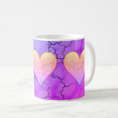 Rainbow Marbled Heart Kaffeetasse (VorderseiteRechts)