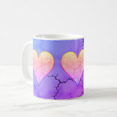 Rainbow Marbled Heart Kaffeetasse (Vorderseite Links)