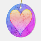 Rainbow Marbled Heart Keramik Ornament (Links)