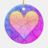 Rainbow Marbled Heart Keramik Ornament (Hinten)