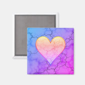 Rainbow Marbled Heart Magnet (Vorderseite/Rückseite)