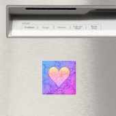 Rainbow Marbled Heart Magnet (In Situ (Geschirrspüler))