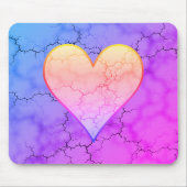 Rainbow Marbled Heart Mousepad (Vorne)