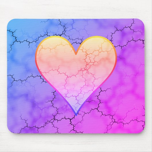Rainbow Marbled Heart Mousepad (Vorne)