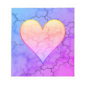 Rainbow Marbled Heart Notizblock (Vorderseite)