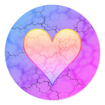 Rainbow Marbled Heart